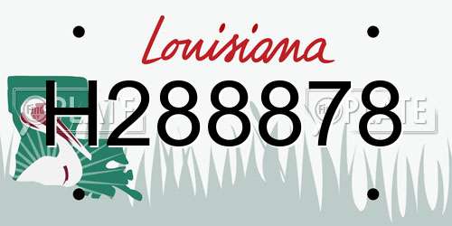 H288878 Louisiana License Plate