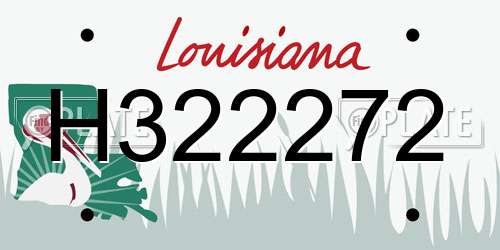 H322272 Louisiana License Plate