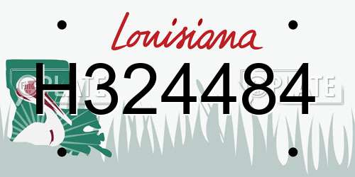 H324484 Louisiana License Plate
