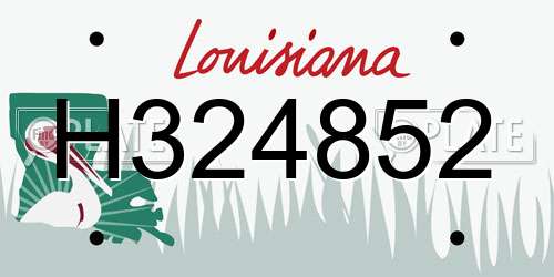 H324852 Louisiana License Plate