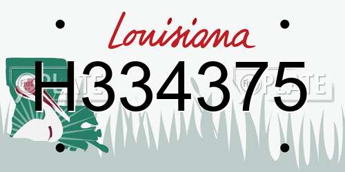 H334375 Louisiana License Plate