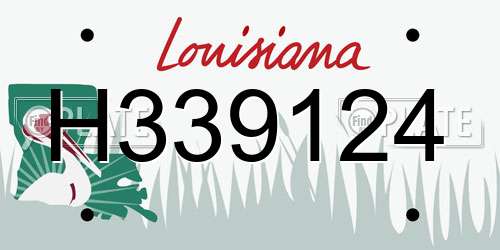 H339124 Louisiana License Plate