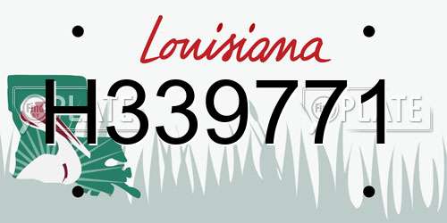 H339771 Louisiana License Plate