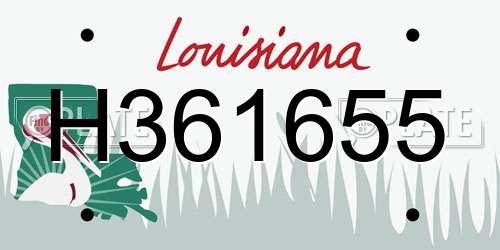 H361655 Louisiana License Plate