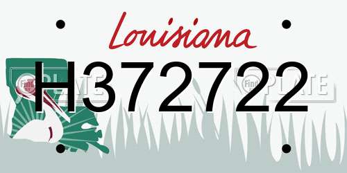 H372722 Louisiana License Plate
