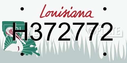 H372772 Louisiana License Plate