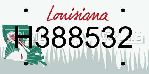 H388532 Louisiana License Plate