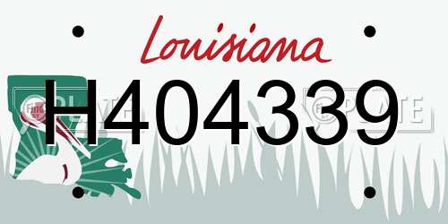 H404339 Louisiana License Plate