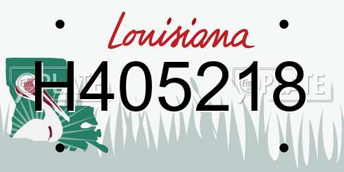 H405218 Louisiana License Plate
