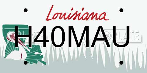 H40MAU Louisiana License Plate