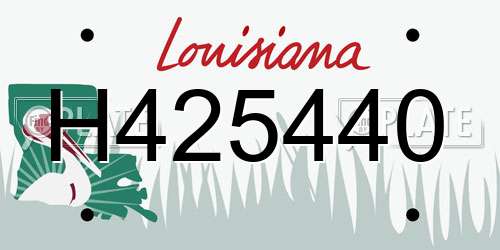 H425440 Louisiana License Plate