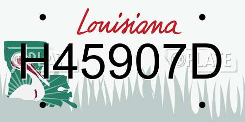 H45907D Louisiana License Plate