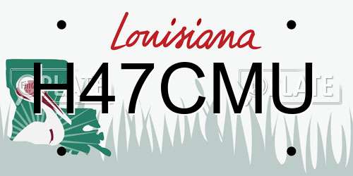 H47CMU Louisiana License Plate