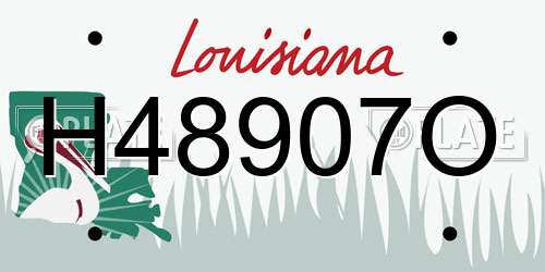 H48907O Louisiana License Plate