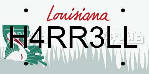 H4RR3LL Louisiana License Plate