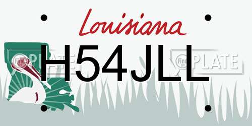 H54JLL Louisiana License Plate
