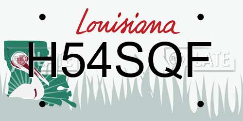 H54SQF Louisiana License Plate