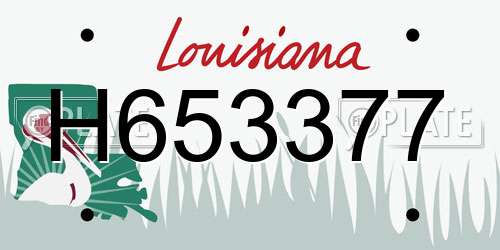 H653377 Louisiana License Plate