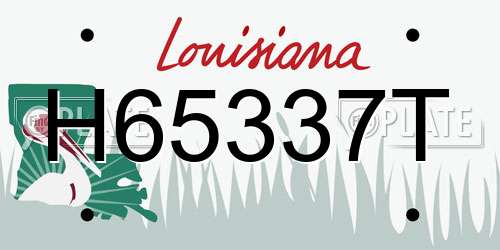H65337T Louisiana License Plate