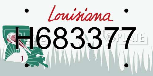 H683377 Louisiana License Plate