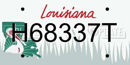H68337T Louisiana License Plate