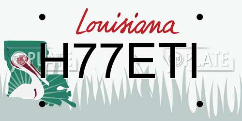 H77ETI Louisiana License Plate