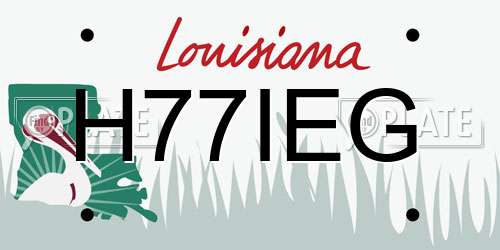 H77IEG Louisiana License Plate