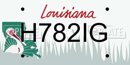 H782IG Louisiana License Plate