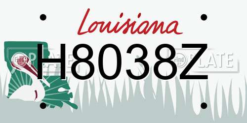 H8038Z Louisiana License Plate
