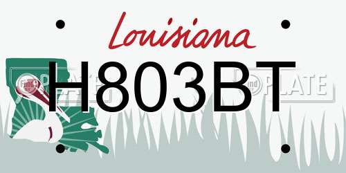 H803BT Louisiana License Plate