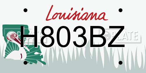 H803BZ Louisiana License Plate