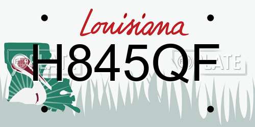 H845QF Louisiana License Plate