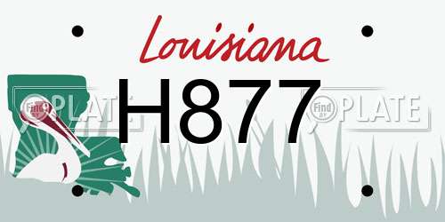 H877 Louisiana License Plate