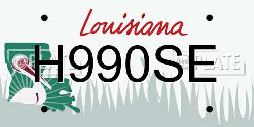 H990SE Louisiana License Plate