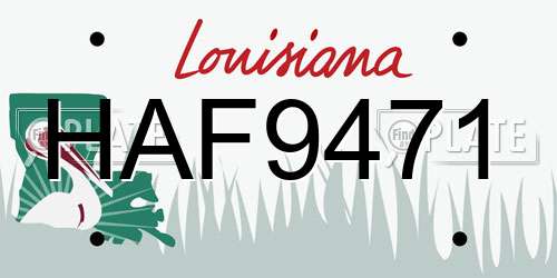 HAF9471 Louisiana License Plate