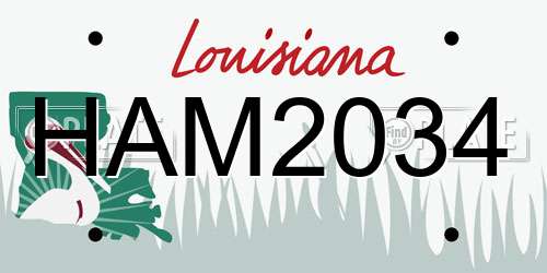 HAM2034 Louisiana License Plate