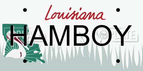 HAMBOY Louisiana License Plate
