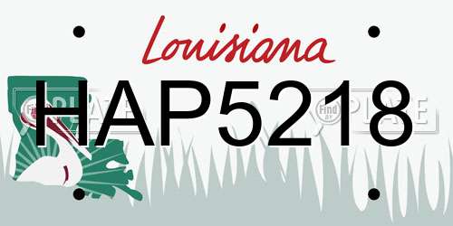 HAP5218 Louisiana License Plate