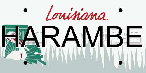 HARAMBE Louisiana License Plate
