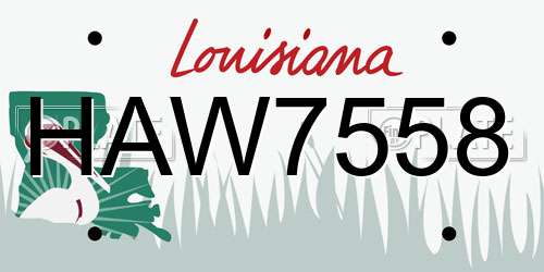 HAW7558 Louisiana License Plate