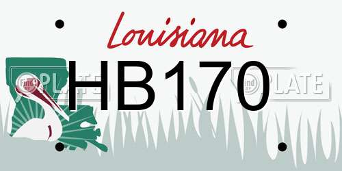 HB170 Louisiana License Plate