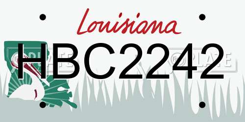 HBC2242 Louisiana License Plate