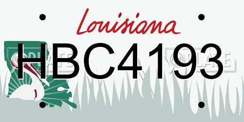 HBC4193 Louisiana License Plate