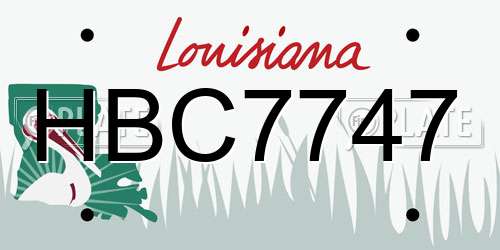 HBC7747 Louisiana License Plate