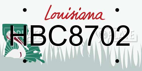 HBC8702 Louisiana License Plate