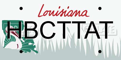 HBCTTAT Louisiana License Plate