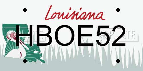 HBOE52 Louisiana License Plate
