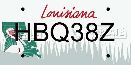 HBQ38Z Louisiana License Plate