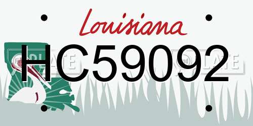 HC59092 Louisiana License Plate