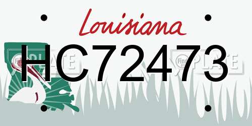 HC72473 Louisiana License Plate